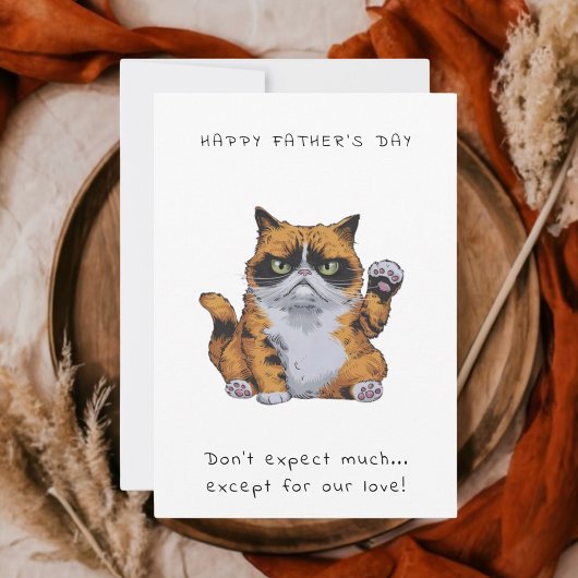 Funny Grumpy Cat Father's Day | Niedlicher Humoral Einladung