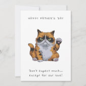 Funny Grumpy Cat Father's Day | Niedlicher Humoral Einladung (Vorderseite)