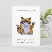 Funny Grumpy Cat Father's Day | Niedlicher Humoral Einladung (Stehend Vorderseite)