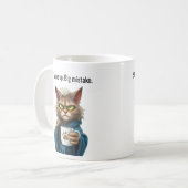 Funny Grumpy Cat in a Robe and Coffee Cat Kaffeetasse (Vorderseite Links)