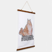 Funny grumpy cat meme für Katz- und Kitesurfer Wandteppich Mit Holzrahmen (Gewinkelt)