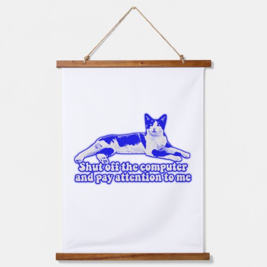 Funny grumpy cat meme für Katzenbesitzer & Liebhab Wandteppich Mit Holzrahmen (Vorderseite)