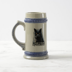 Funny grumpy cat meme für Katzenbesitzer und Liebh Bierglas