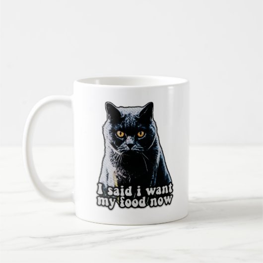 Funny grumpy cat meme für Katzenbesitzer und Liebh Kaffeetasse (Links)