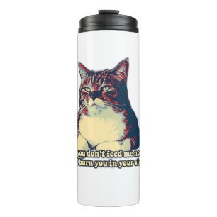 Funny grumpy cat meme für kitty besitzer und liebh thermosbecher