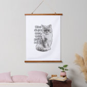 Funny grumpy cat meme für kitty Liebhaber und Besi Wandteppich Mit Holzrahmen (Schlafzimmer)