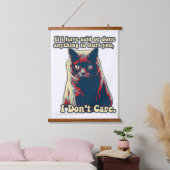 Funny grumpy cat meme für kitty personen und liebh wandteppich mit holzrahmen (Schlafzimmer)