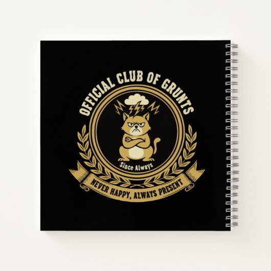 Funny Grumpy Cat | Offizieller Club von Grunts Sar Notizblock (Rückseite)