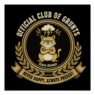 Funny Grumpy Cat   Offizieller Club von Grunts Sar Poster