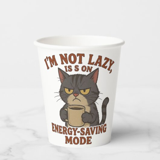 Funny Grumpy Cat Paper Cup Wrap Pappbecher (Vorderseite)