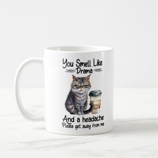 Funny Grumpy Cat Sprichwort Kaffeetasse (Links)