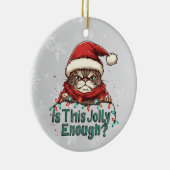 Funny Grumpy Cat Weihnachten 2-seitige Ornament (Rechts)