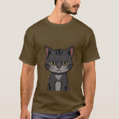 Funny Grumpy Charcoal Tabby Cat Sassy Stare 🐾😒 T-Shirt (Vorderseite)