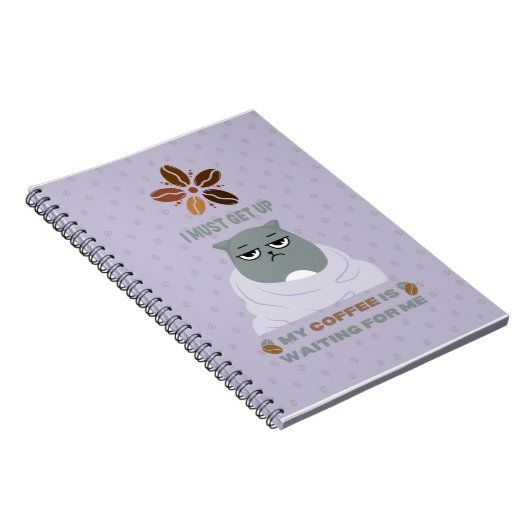 Funny Grumpy Chat im Blanket Coffee Lover Notebook Notizblock (Rechte Seite)