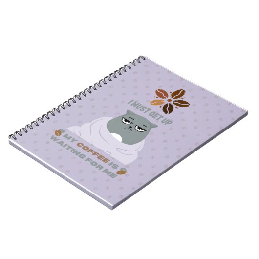 Funny Grumpy Chat im Blanket Coffee Lover Notebook Notizblock (Linke Seite)
