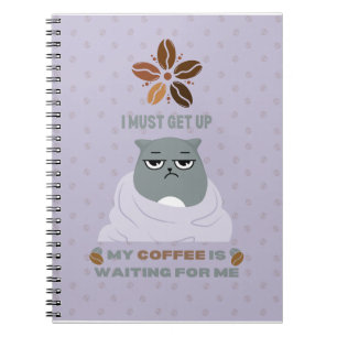 Funny Grumpy Chat im Blanket Coffee Lover Notebook Notizblock