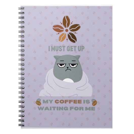 Funny Grumpy Chat im Blanket Coffee Lover Notebook Notizblock (Vorderseite)