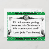 Funny Grumpy Christmas Card Feiertagspostkarte (Vorne/Hinten)
