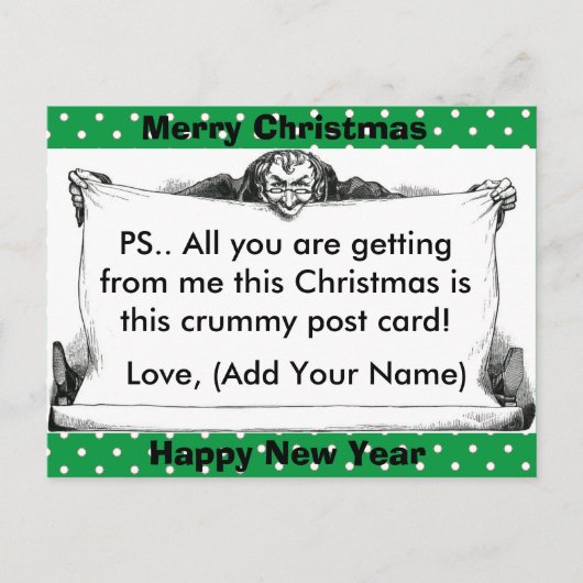 Funny Grumpy Christmas Card Feiertagspostkarte (Vorderseite)