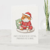 Funny Grumpy Christmas Cat Card Karte (Vorderseite)