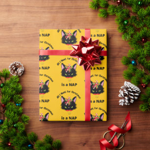 Funny Grumpy Christmas Cat Geschenkpapier
