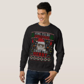Funny Grumpy Christmas Cat Pun Joke Ugly Xmas Swea Sweatshirt (Vorne ganz)