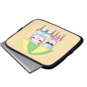 Funny Grumpy Couple am Strand in Rain Art Laptopschutzhülle (Vorne Knopf)