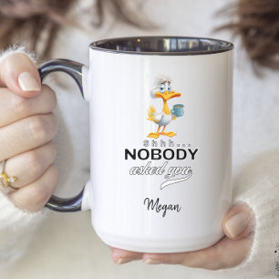 Funny Grumpy Duck Sarcastic Spaß Personalisiert Zweifarbige Tasse