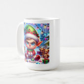 Funny Grumpy Elf Weihnachten Kaffeetasse (Vorderseite Links)