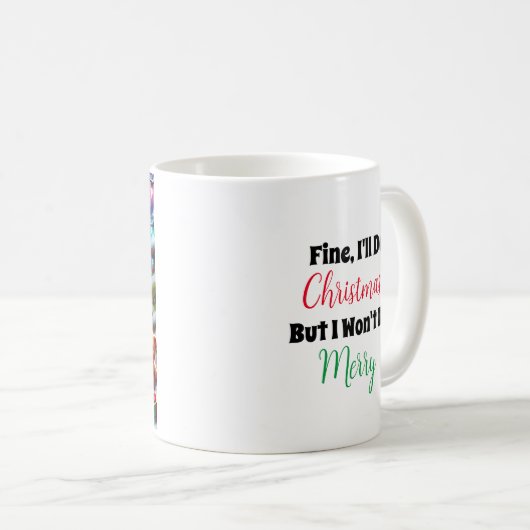 Funny Grumpy Elf Weihnachten Kaffeetasse (VorderseiteRechts)