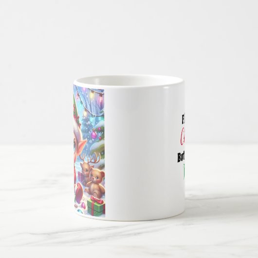 Funny Grumpy Elf Weihnachten Kaffeetasse (Mittel)