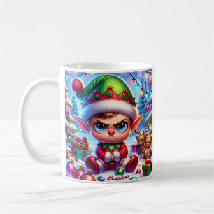 Funny Grumpy Elf Weihnachten Kaffeetasse