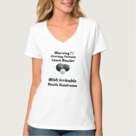 Funny Grumpy Female Lawn Bowler, Ladys Tshirt