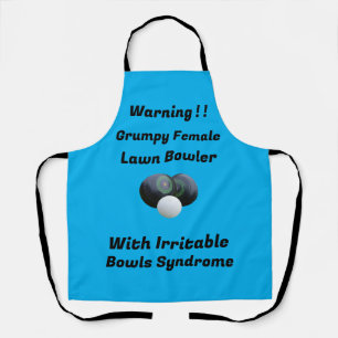 Funny Grumpy Female Lawn Bowler, Schürze