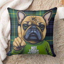 Funny Grumpy French Bulldog Kariert nicht heute