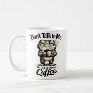 Funny Grumpy Frog Drinking Coffee Kaffeetasse