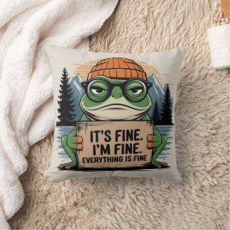 "Funny Grumpy Frog Throw Kissen - Es ist gut.