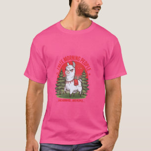Funny Grumpy Funny Alpaca Ich mag keinen Morgengra T-Shirt