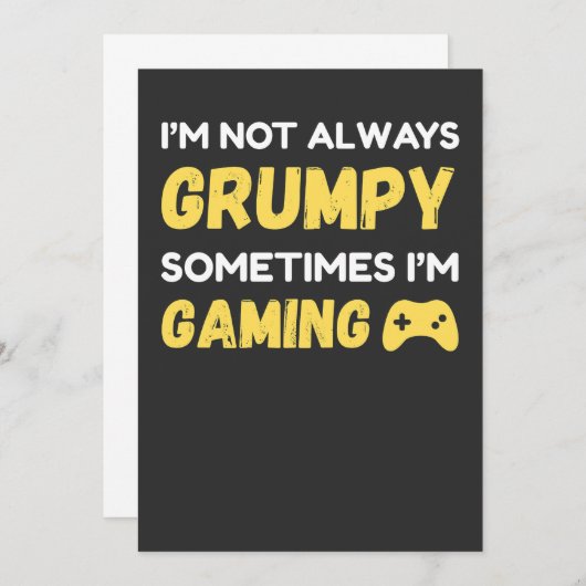 Funny Grumpy Gamer Quote Design Einladung (Vorne/Hinten)