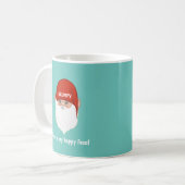 Funny Grumpy Gnome Face auf Aquamarin Kaffeetasse (Vorderseite Links)
