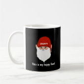 Funny Grumpy Gnome Face on Black Kaffeetasse (Links)