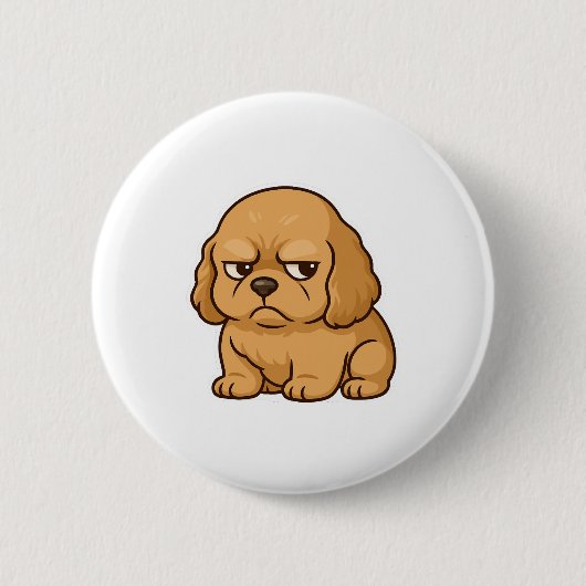 Funny Grumpy Hund Personalisiertes Geschenk Custom Button (Vorderseite)