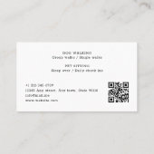 Funny Grumpy Hund Walking Haustier QR Code Sitzen Visitenkarte (Rückseite)