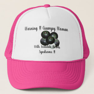 Funny Grumpy Irritable Lawn Bowls Frau, Truckerkappe