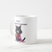 Funny Grumpy Katze in einem Robe und Kaffee Black Kaffeetasse (Vorderseite Links)