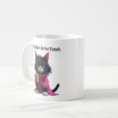 Funny Grumpy Katze in einem Robe und Kaffee Black Kaffeetasse (Vorderseite Links)