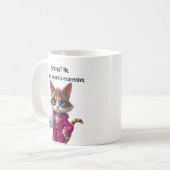 Funny Grumpy Katze in einem Robe und Kaffee Calico Kaffeetasse (Vorderseite Links)