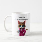 Funny Grumpy Katze in einem Robe und Kaffee Calico Kaffeetasse (Links)