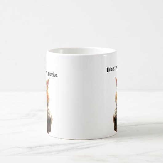 Funny Grumpy Katze in einem Robe und Kaffee Orange Kaffeetasse (Mittel)