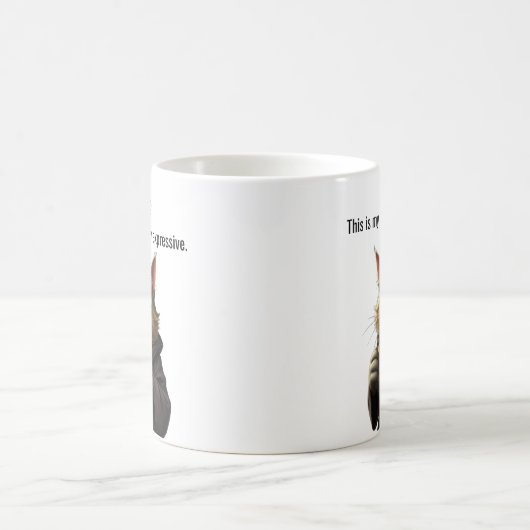 Funny Grumpy Katze in einer Robe und Kaffee Kaffeetasse (Mittel)